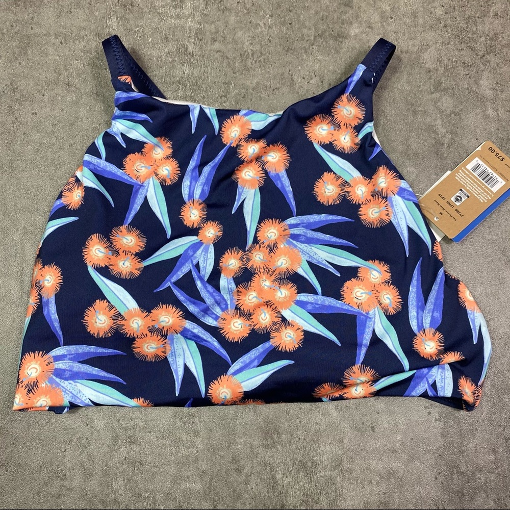 Patagonia Las Flores New Navy Bikini Top - Picture 2 of 7